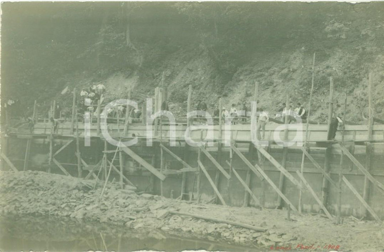 1908 TROY PENNSYLVANIA (USA) Costruzione Long's Pond Road *Fotocartolina