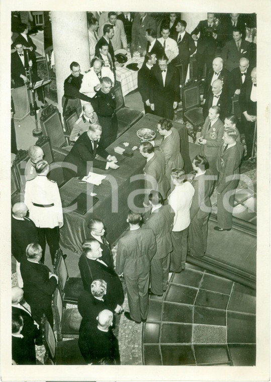 1938 MILANO Premiazione dei vincitori dei campionati europei di canottaggio FOTO