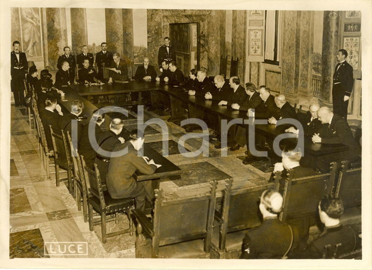 1938 ROMA Giuseppe BOTTAI riceve Presidente Real Accademia di SPAGNA *Fotografia