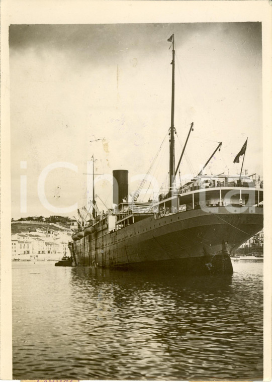 1937 FRANCIA? Il piroscafo inglese LLANDOVERY CASTLE al porto *Fotografia