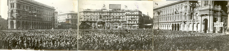 1935 MILANO Annuale Marcia su Roma - Folla riempie Piazza DUOMO *FOTO TRIPLA