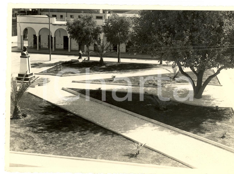 1934 BARCE (LIBIA) Veduta piazza con busto di Arnaldo MUSSOLINI *Fotografia