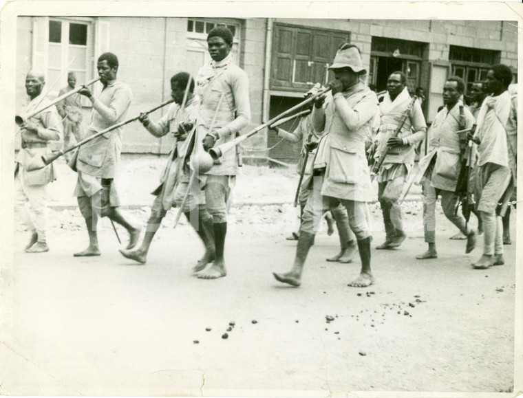 1935 ca ETIOPIA Gigante nella banda musicale esercito etiopico *Foto DANNEGGIATA