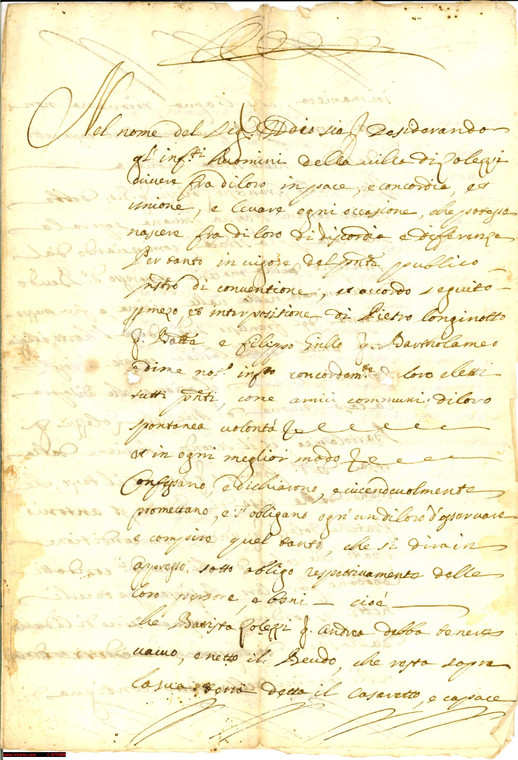 1689 BORZONASCA (GE) Terra detta 'il Casaretto' manoscr