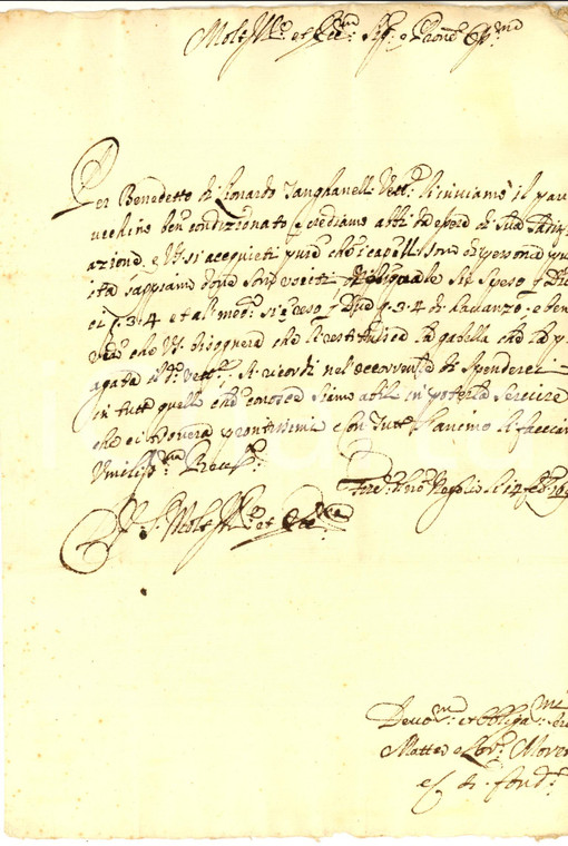 1690 FIRENZE Matteo e Lorenzo MORETTI sulla restituzione di una gabella versata