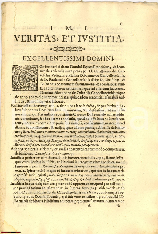 1669 FIRENZE Cristina GATTESCHI contro famiglia ORLANDI