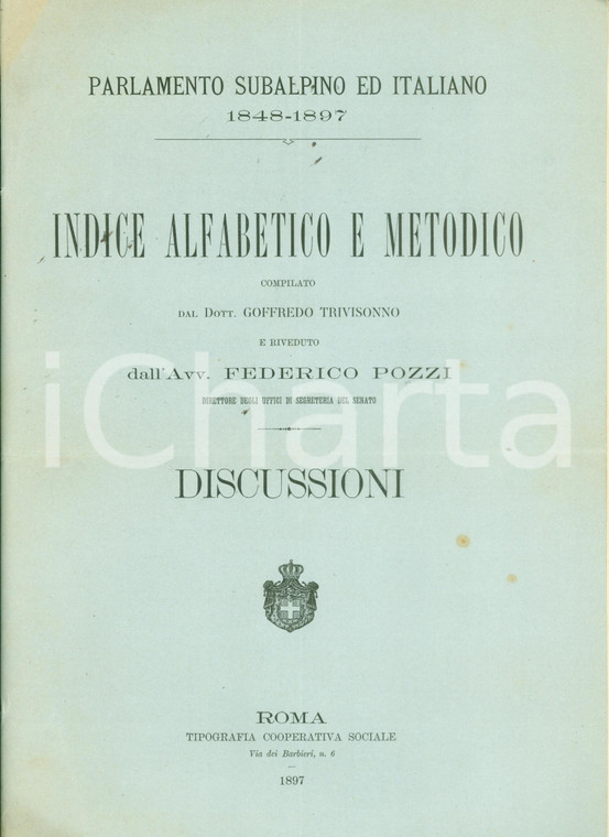 1897 PARLAMENTO SUBALPINO ED ITALIANO Indice alfabetico ABATEMARCO - ALLIEVI