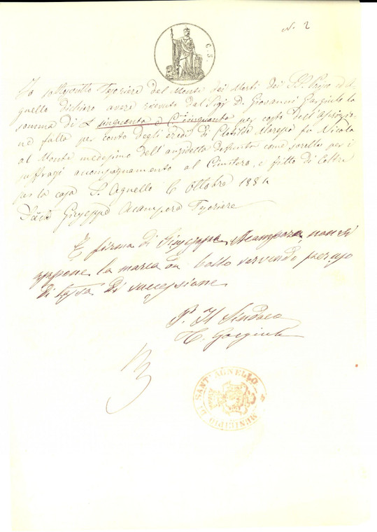 1884 SANT'AGNELLO (NA) Spese per il funerale di Clotilde MARESCA *Documento