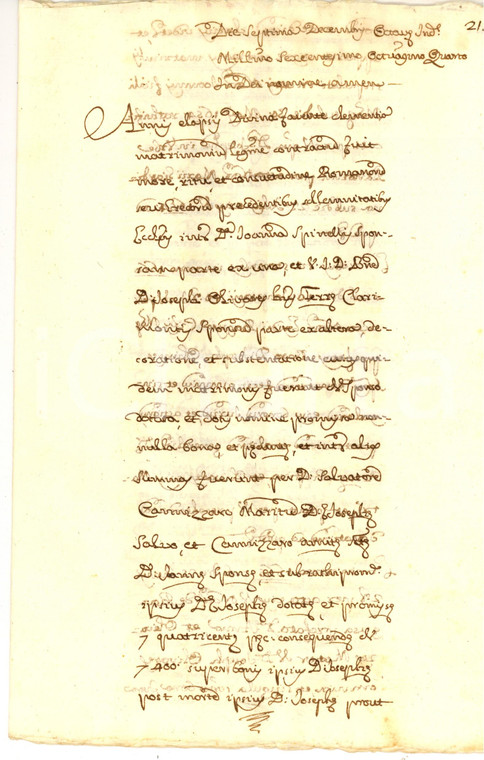 1784 CHIARAMONTE GULFI (RG) Beni donati a donna Francesca OLIVARES *Manoscritto