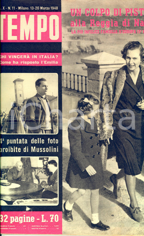 1948 TEMPO Un colpo di pistola alla Reggia di Napoli *Rivista anno X n° 11
