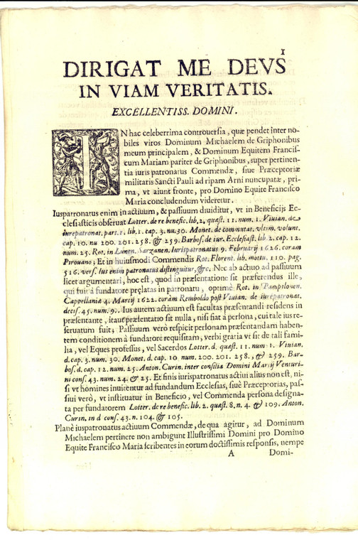 1666 PISA Lite tra fratelli GRIFONI per commenda SAN PAOLO A RIPA D'ARNO