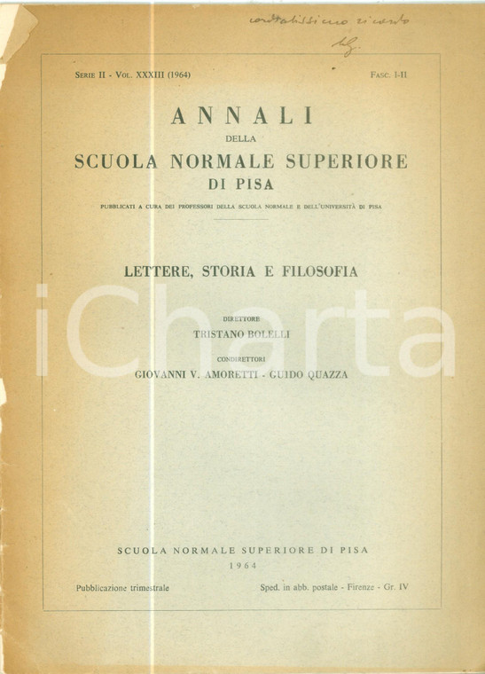 1964 Emilio GABBA M. Livio Druso e le riforme di Silla Con invio AUTOGRAFO