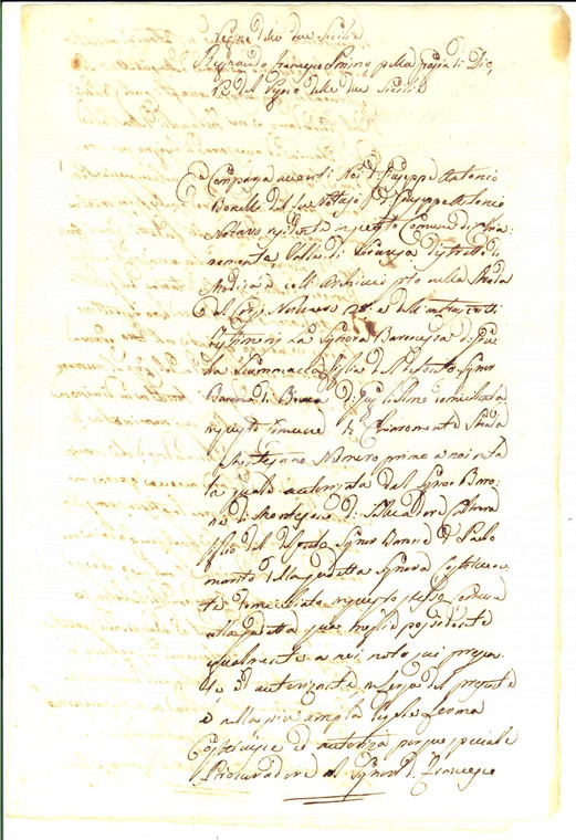 1820 ca CHIARAMONTE GULFI Procura donna Giulia SCAMMACCA a Francesco BUONGIORNO