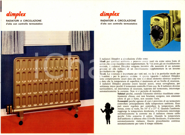 1960 ca DIMPLEX Radiatori elettrici Opuscolo ILLUSTRATO