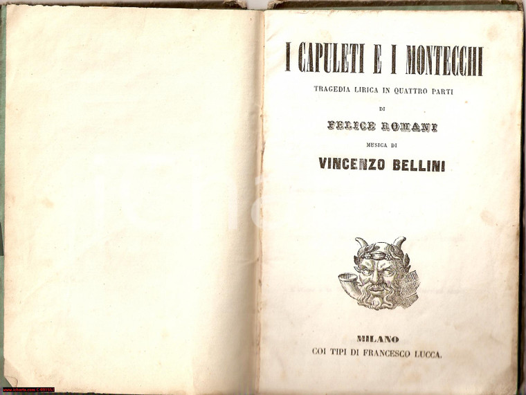 1840 circa Felice ROMANI Tragedia MONTECCHI E CAPULETI