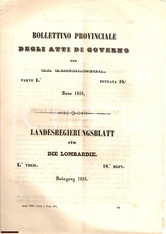 1854 AUSTRIA Prestito 500 milioni per spese MILITARI