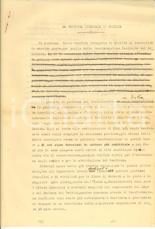 1934 FASCISMO PROPAGANDA Bonifica integrale in SICILIA