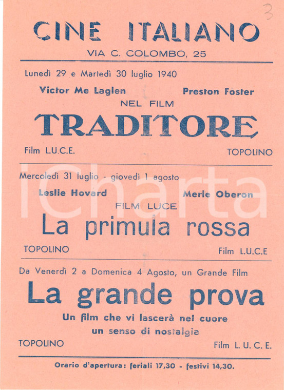 1940 ROMA Anteprime estive CINE ITALIANO Grande prova
