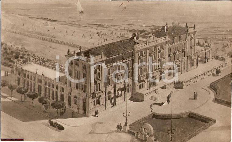 1920 ca CESENATICO Grand Hotel e spiaggia - RARA 23x15 cm