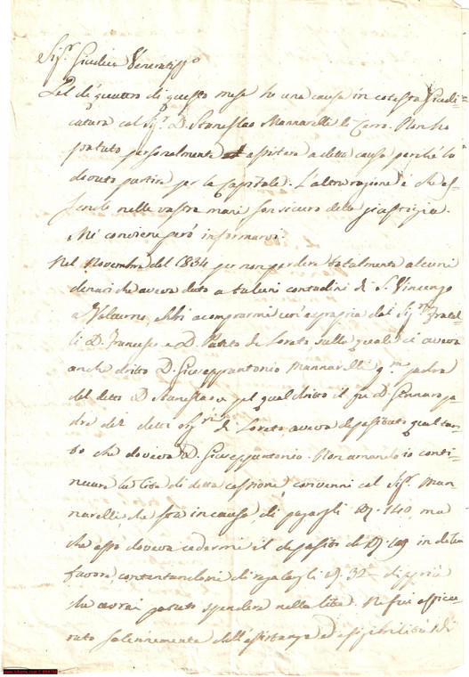 1839 VILLETTA BARREA Terre contese a Stefano MANNARELLI