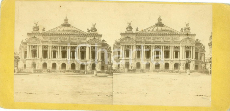 1880 ca Paris La facciata dell'OPERA NATIONAL *Fotografia stereoscopica