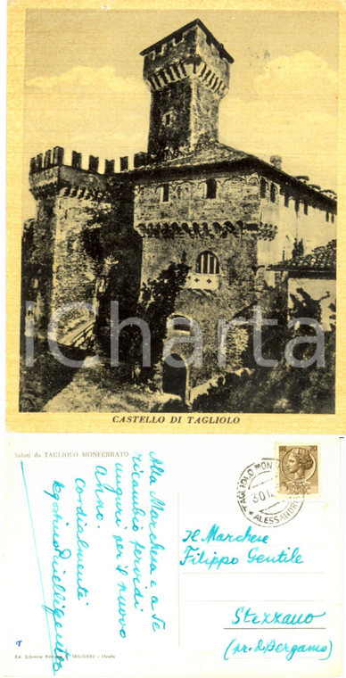 1953 TAGLIOLO MONFERRATO (AL) Castello *Autografo Agostino PINELLI GENTILE