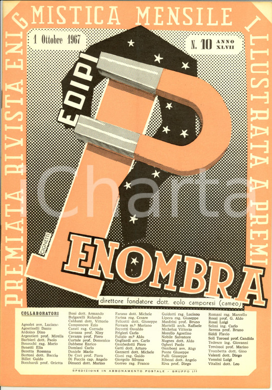 1967 PENOMBRA Rivista Enigmistica mensile dir. EOLO CAMPORESI - n°10