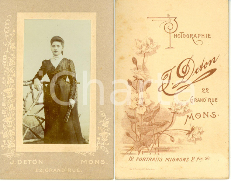 1910 ca MONS (BELGIO) Ritratto di giovane donna con ventaglio *Foto DETON