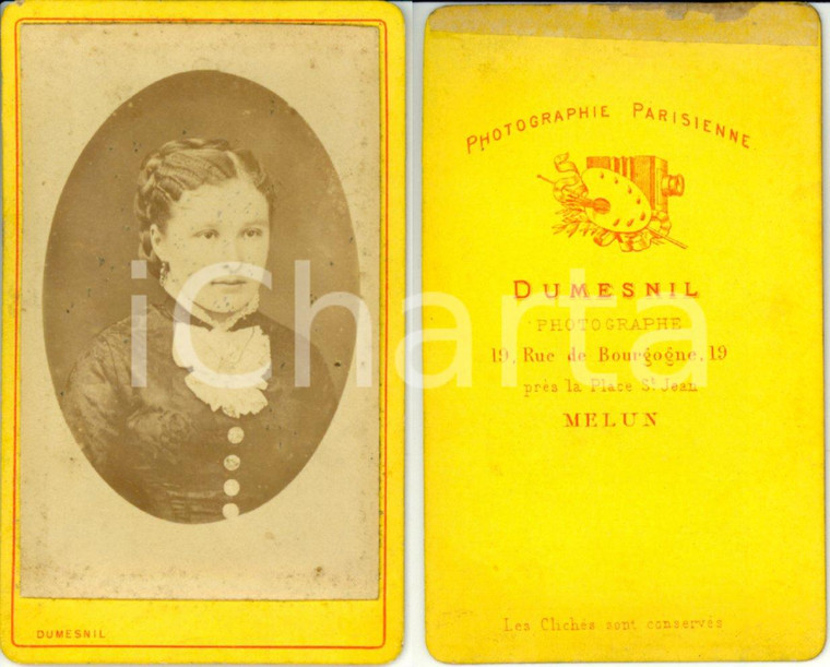 1880 ca MELUN (F) Ritratto di giovane donna *Fotografia DUMESNIL