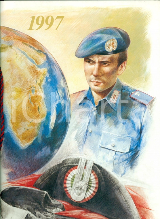 1997 ARMA CARABINIERI Calendario illustrato per centenario Missione a CRETA