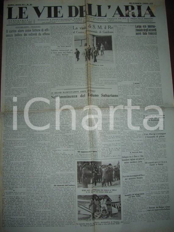 1935 VIE DELL'ARIA Preparativi per Raduno Sahariano di GADAMES *Giornale