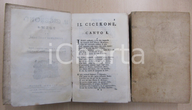 1755 Giancarlo PASSERONI Il Cicerone Poema PRIMA EDIZIONE in due tomi