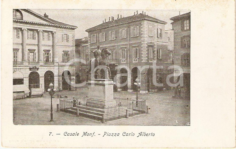 1925 CASALE MONFERRATO (AL) Piazza CARLO ALBERTO Panorama *Cartolina FP VG