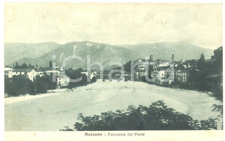 1934 BASSANO DEL GRAPPA (VI) Panorama con ponte *Cartolina postale FP VG