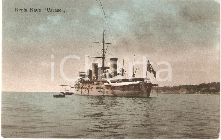 1920 ca MARINA MILITARE Regia nave VARESE Incrociatore corazzato Cartolina FP NV