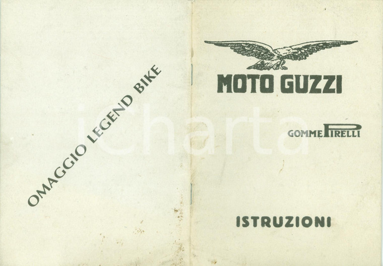 1965 ca MOTO GUZZI Gomme PIRELLI Istruzioni ILLUSTRATO Omaggio LEGEND BIKE