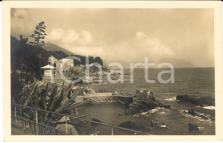 1910 ca GENOVA NERVI Passeggiata lungo mare *Cartolina postale FP NV