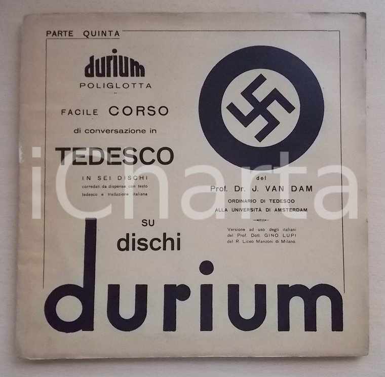 1939 DISCHI DURIUM Corso di tedesco VOCE DELL'IMPERO Dr. VAN DAM Parte quinta