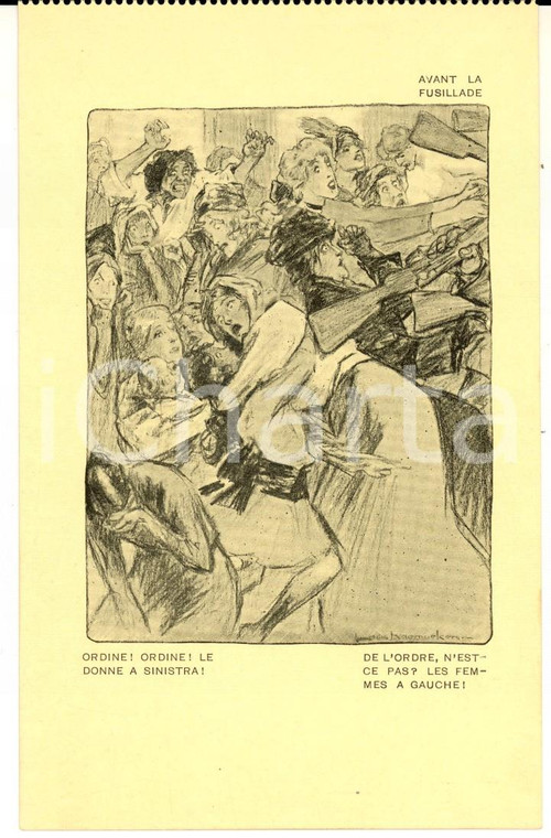 1917 WW1 SATIRA DI GUERRA Avant la fusillade - Donne a sinistra *Cartolina FP NV