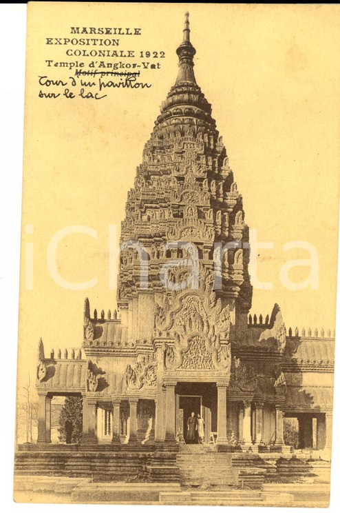 1922 MARSEILLE (F) Exposition Coloniale - Temple d'Angkor - Vat *Carte postale 