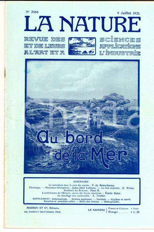 1921 LA NATURE Le chauffage sans combustibile *Revue ILLUSTREE SCIENCE n° 2466