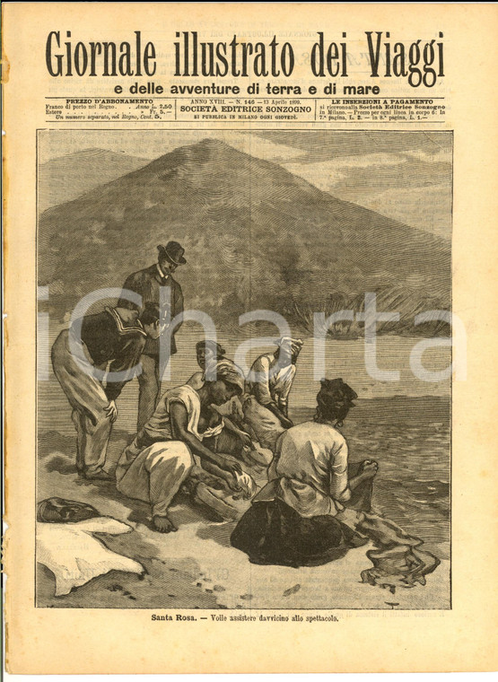 1899 GIORNALE ILLUSTRATO DEI VIAGGI Santa Rosa *Anno XVIII n° 146