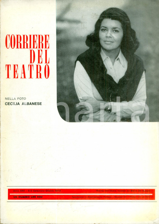 1973 CORRIERE DEL TEATRO Cecilia ALBANESE Donazione MECENATI *Rivista ILLUSTRATA