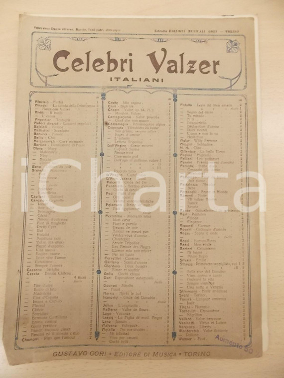 1920 ca Giuseppe BLANC Malombra - Valzer *Ed. Gustavo GORI TORINO