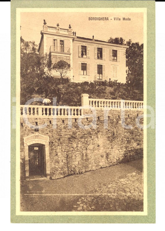 1915 ca BORDIGHERA (IM) Veduta di VILLA MEDA *Cartolina postale FP NV