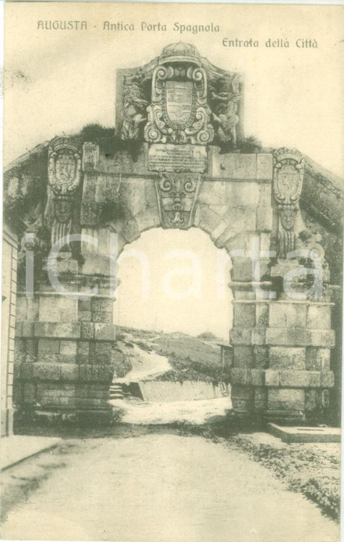 1916 AUGUSTA (SR) Antica Porta Spagnola all'ingresso della città Cartolina FP VG