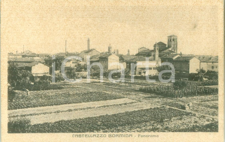 1930 ca CASTELLAZZO BORMIDA (AL) Panorama dai campi *Cartolina FP NV