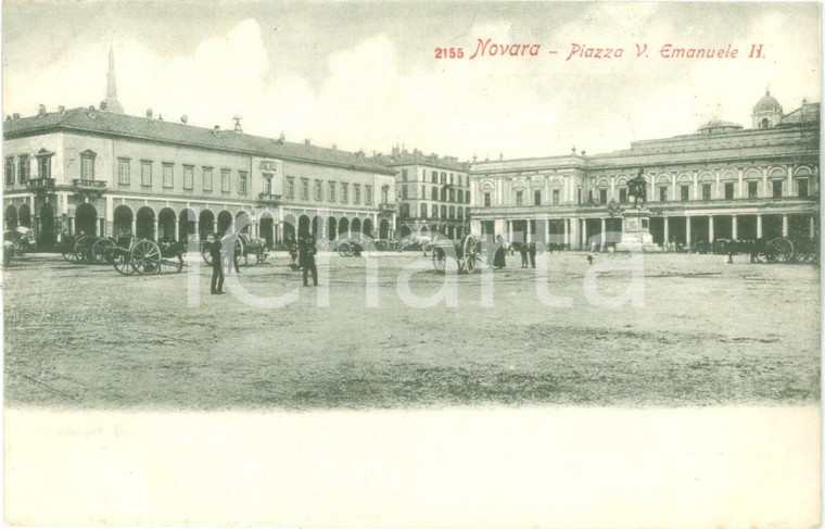1900 ca NOVARA Carri in Piazza Vittorio Emanuele II Cartolina FP NV