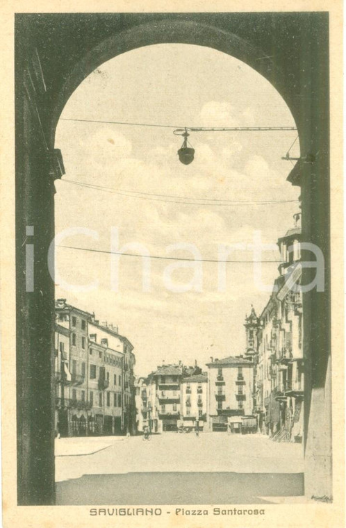 1942 SAVIGLIANO (CN) Veduta di Piazza SANTAROSA *Cartolina FP NV
