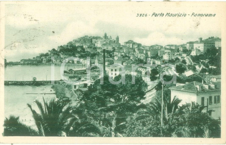 1935 PORTO MAURIZIO (IM) Panorama generale con il golfo *Cartolina FP VG